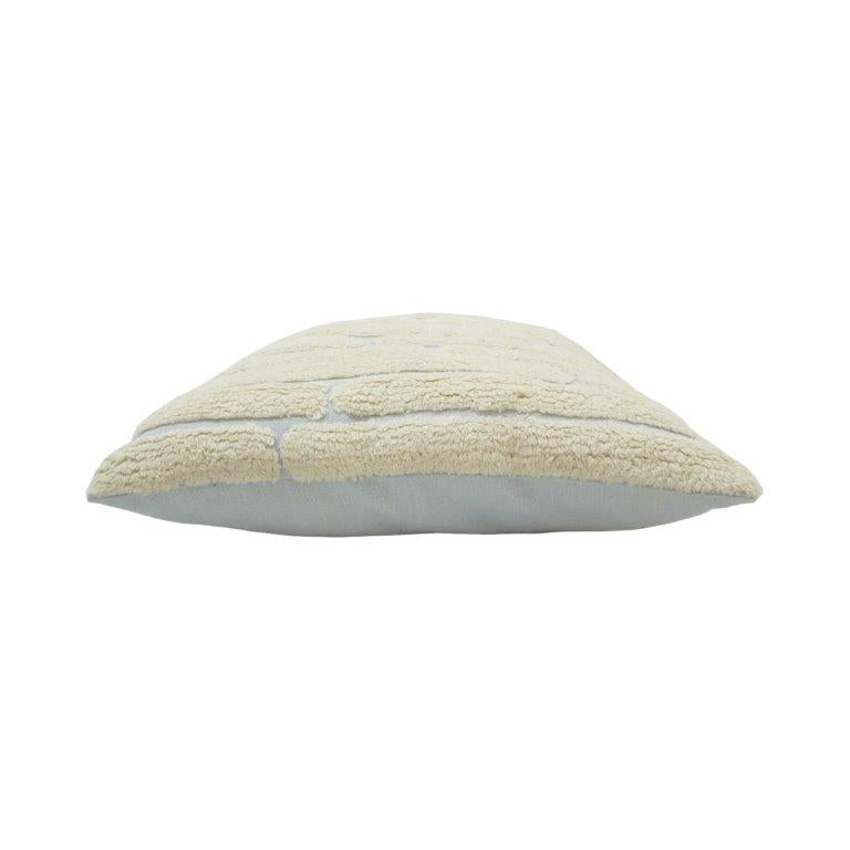 Ivory Tufted Cotton Cushion Cover with Textured Brick Pattern – 45x45 cm - Bulk manufacturer & supplier from Panipat, India