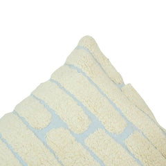 Ivory Tufted Cotton Cushion Cover with Textured Brick Pattern – 45x45 cm