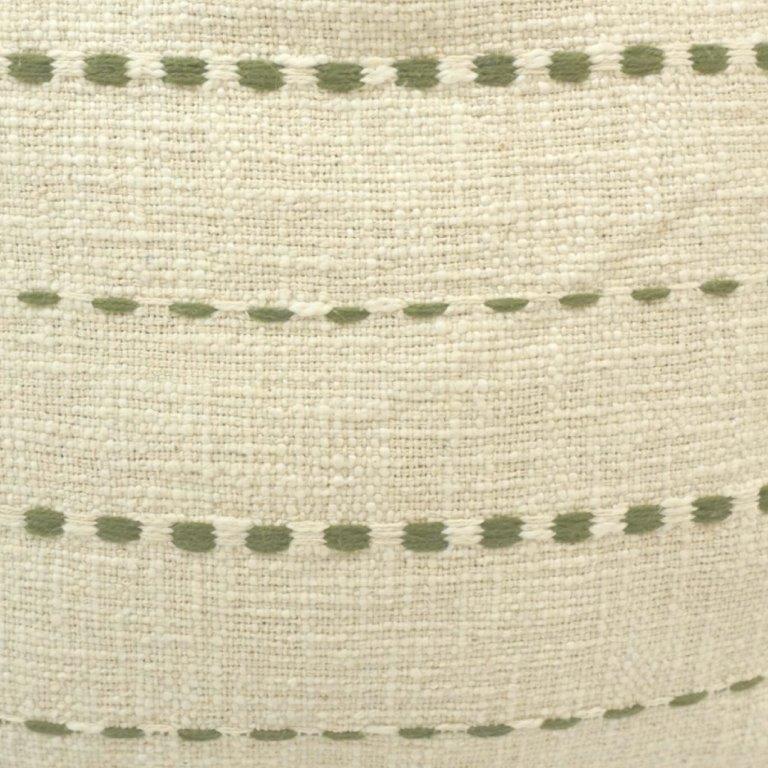 Olive Dash Embroidered Cotton Cushion Cover – 45x45 cm | Textured Modern Decorative Pillow Cover - Bulk manufacturer & supplier from Panipat, India