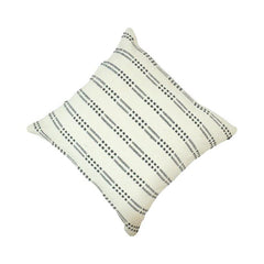 Handmade Cotton Cushion Cover 45x45 cm | Woven Black Dash Pattern Throw Pillow Cover | Modern Boho Home Décor