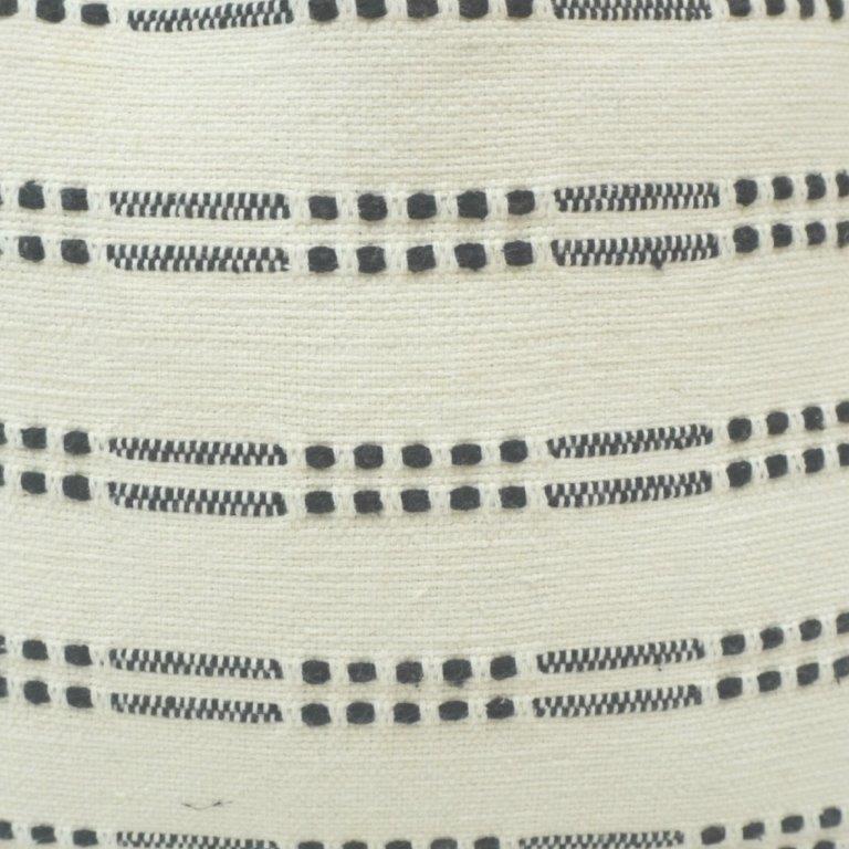 Handmade Cotton Cushion Cover 45x45 cm | Woven Black Dash Pattern Throw Pillow Cover | Modern Boho Home Décor
