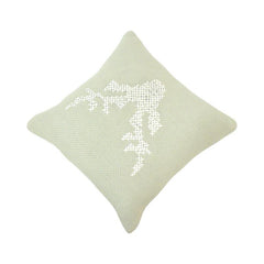 Ivory Abstract Embroidered Cotton Cushion Cover – 45x45 cm Decorative Sofa Pillow Cover