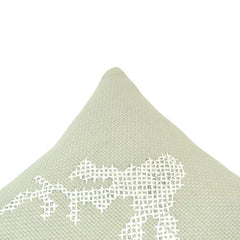 Ivory Abstract Embroidered Cotton Cushion Cover – 45x45 cm Decorative Sofa Pillow Cover