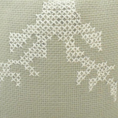 Ivory Abstract Embroidered Cotton Cushion Cover – 45x45 cm Decorative Sofa Pillow Cover