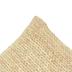 Hand Knitted Cotton Cushion Cover 45x45 cm | Chunky Woven Textured Throw Pillow Cover | Natural Beige Decorative Cushion