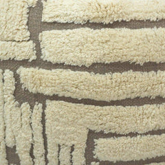 Hand Tufted Cotton Cushion Cover | Geometric Textured Design | 45 x 45 cm | Cream & Taupe