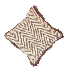 Handmade Chevron Woven Cotton Cushion Cover with Tassels – 45x45 cm | Boho Decorative Pillow Cover