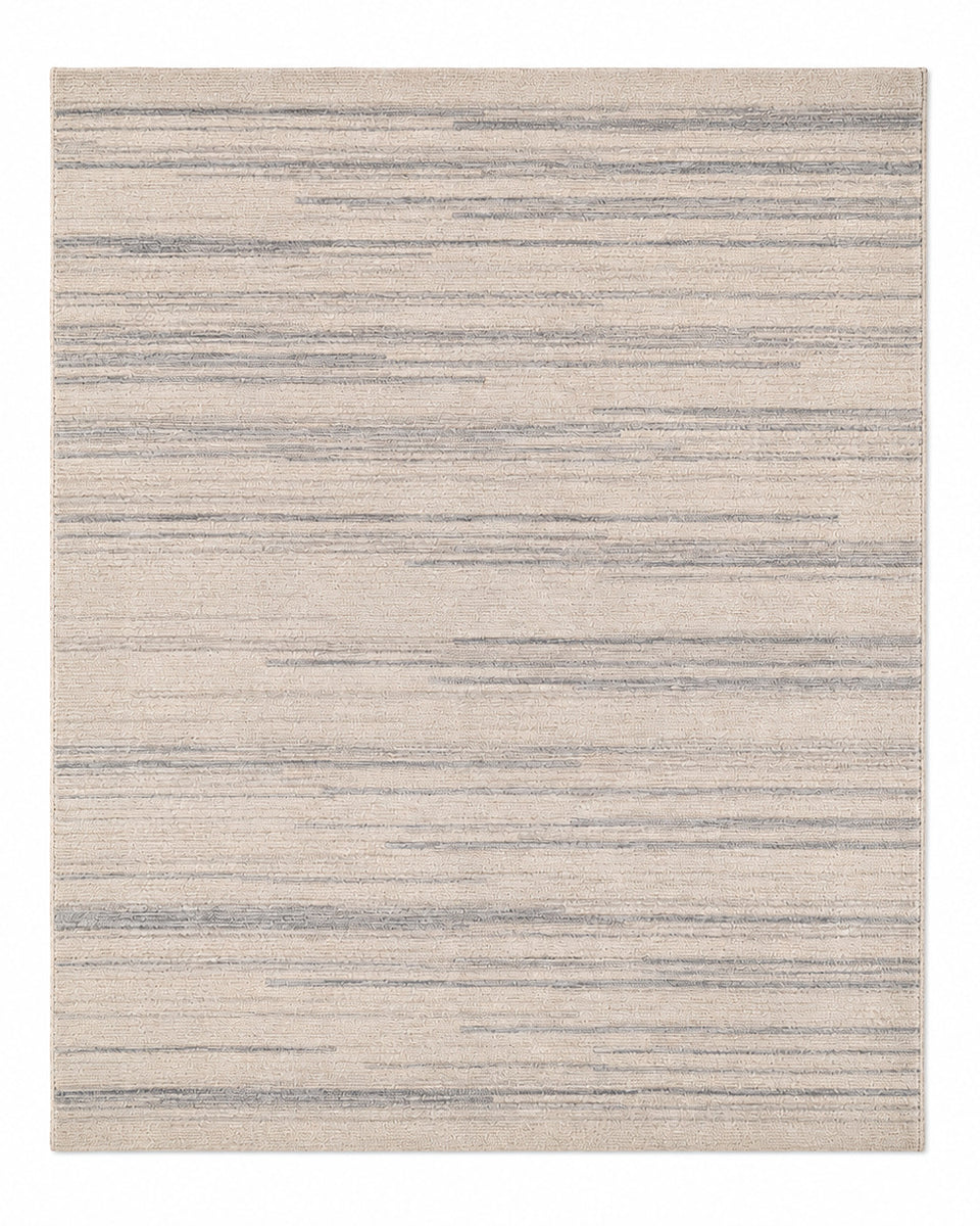 Minimalist Beige & Grey Abstract Stripe Area Rug – 160 x 230 cm