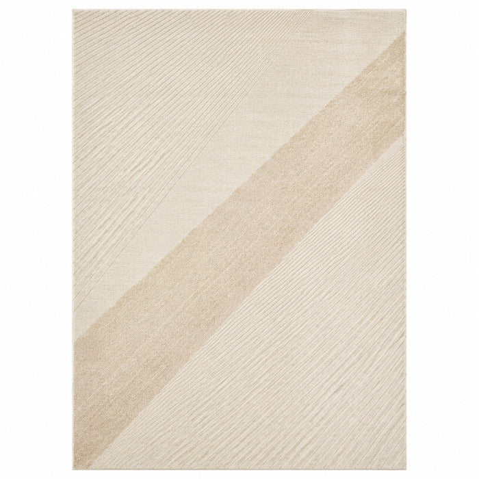 Minimalist Abstract Beige & Ivory Geometric Rug – 160 x 230 cm