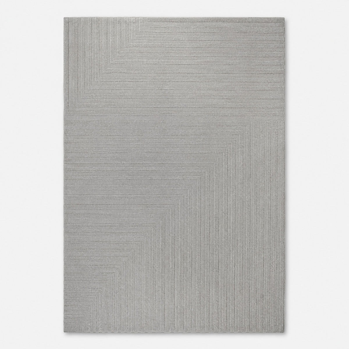 # Minimalist Textured Geometric Rug – Light Grey, 160 x 230 cm