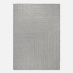 # Minimalist Textured Geometric Rug – Light Grey, 160 x 230 cm