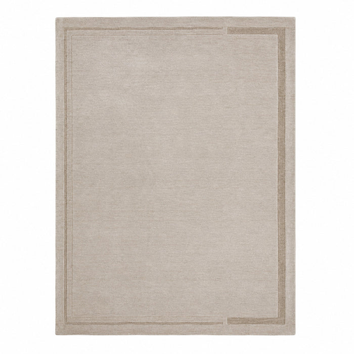 Minimalist Beige Border Rug 160 x 230 cm – Elegant Neutral Area Rug for Modern Living Room & Bedroom