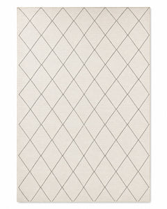 Minimalist Diamond Geometric Rug – Ivory & Charcoal – 160 x 230 cm