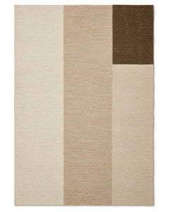 Minimalist Geometric Textured Rug 160 x 230 cm – Beige & Brown Modern Area Rug