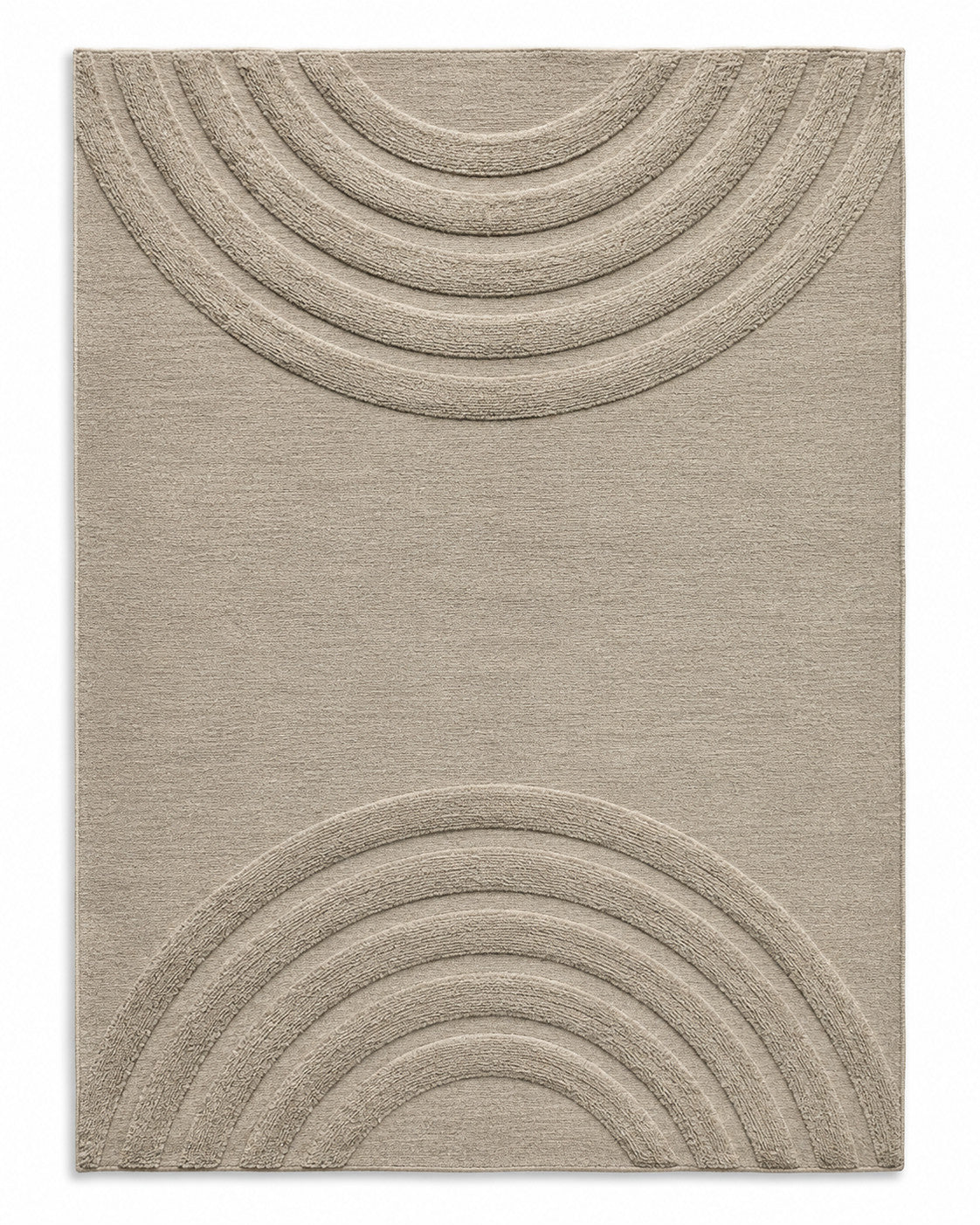 Minimalist Textured Arch Pattern Rug – Neutral Beige 160 x 230 cm