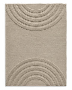 Minimalist Textured Arch Pattern Rug – Neutral Beige 160 x 230 cm