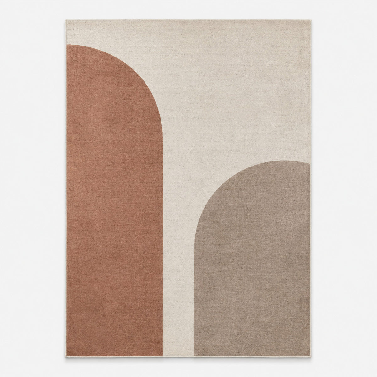 Minimalist Abstract Geometric Rug – Beige, Terracotta & Taupe | 160 x 230 cm