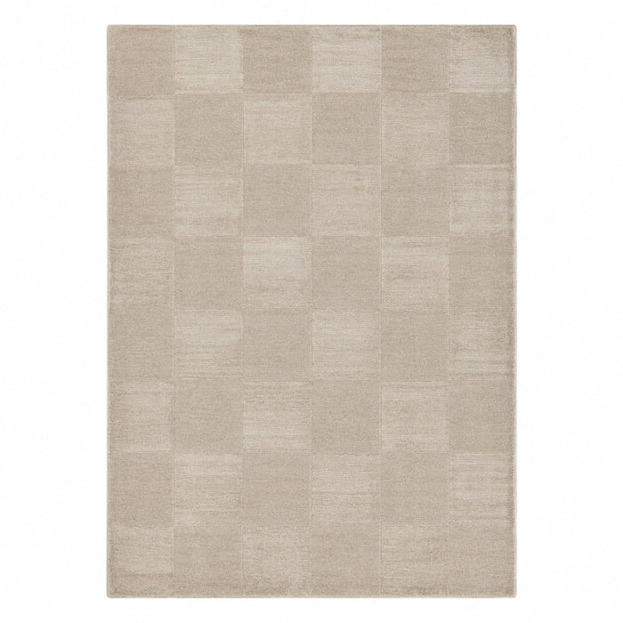 Minimalist Beige Textured Rug – Modern Neutral Geometric Area Rug, 160 x 230 cm