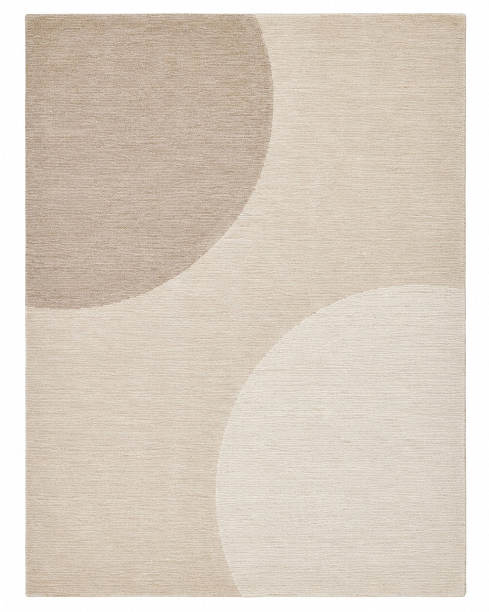 Minimalist Abstract Beige & Ivory Geometric Rug – 160 x 230 cm