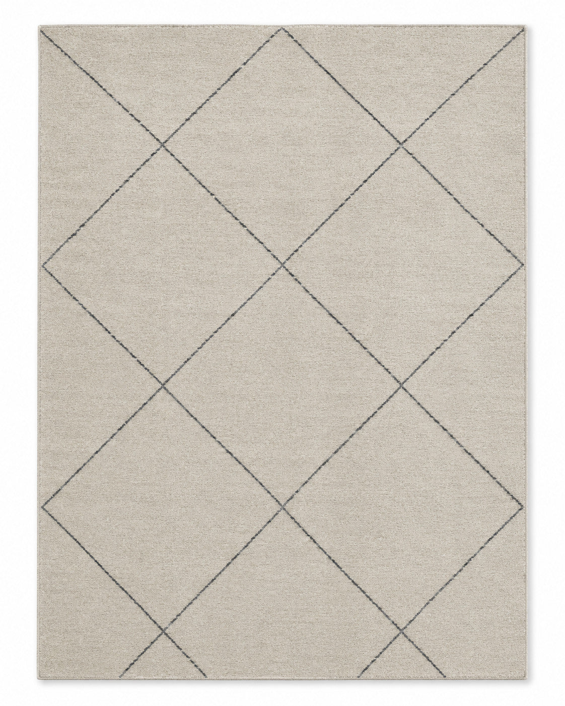 Minimalist Beige Geometric Diamond Pattern Area Rug – 160 x 230 cm