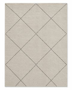 Minimalist Beige Geometric Diamond Pattern Area Rug – 160 x 230 cm