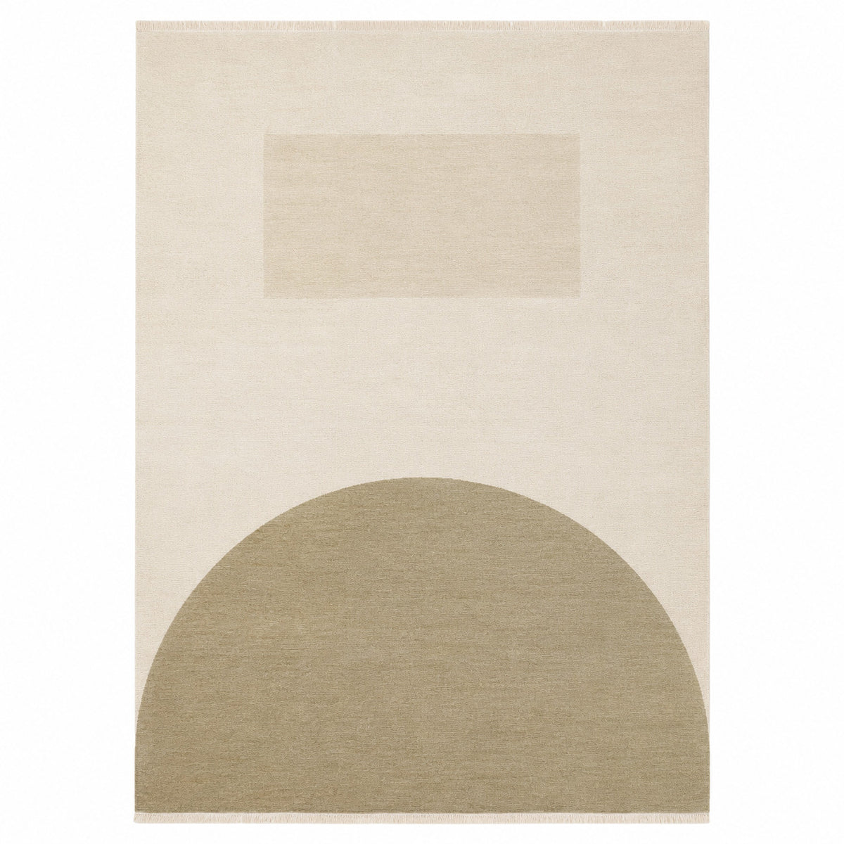 Minimalist Abstract Geometric Beige Area Rug – Modern Neutral Arch Design, 160 x 230 cm