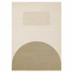 Minimalist Abstract Geometric Beige Area Rug – Modern Neutral Arch Design, 160 x 230 cm
