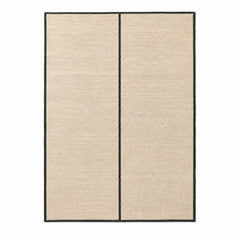 # Minimalist Beige Textured Rug with Black Border – 160 x 230 cm