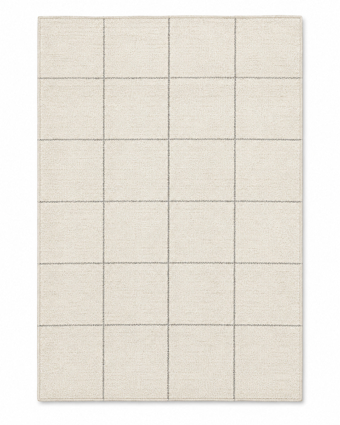 Minimalist Beige Grid Pattern Area Rug – 160 x 230 cm | Modern Neutral Woven Floor Carpet