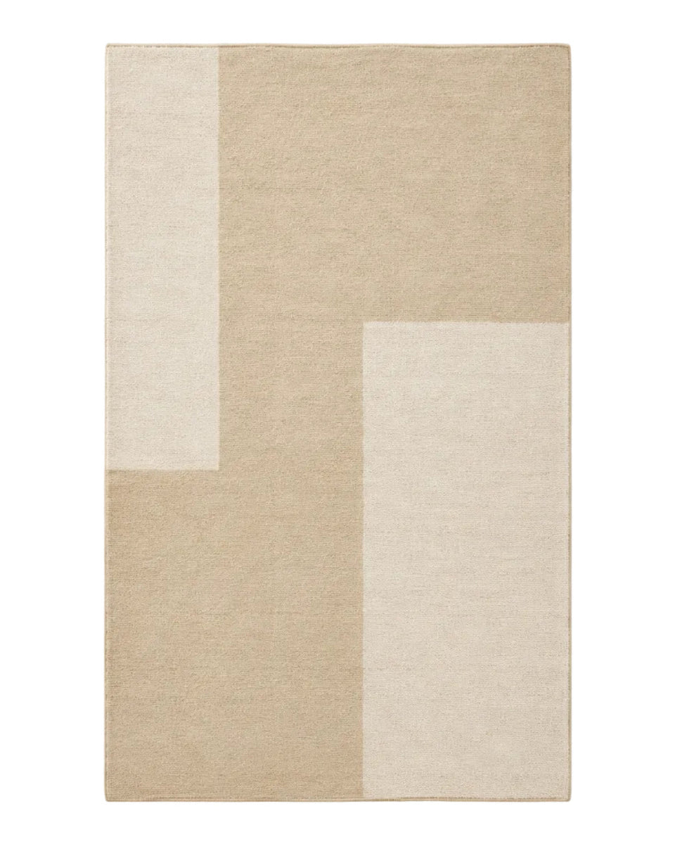 Minimalist Beige Abstract Geometric Area Rug – 160 x 230 cm