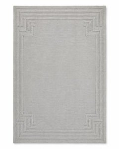 Minimalist Geometric Border Rug – Light Grey, 160 x 230 cm