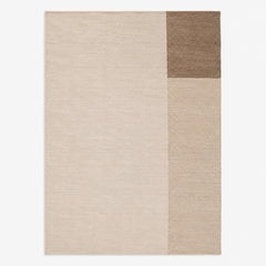 Minimalist Beige & Brown Geometric Area Rug – 160 x 230 cm