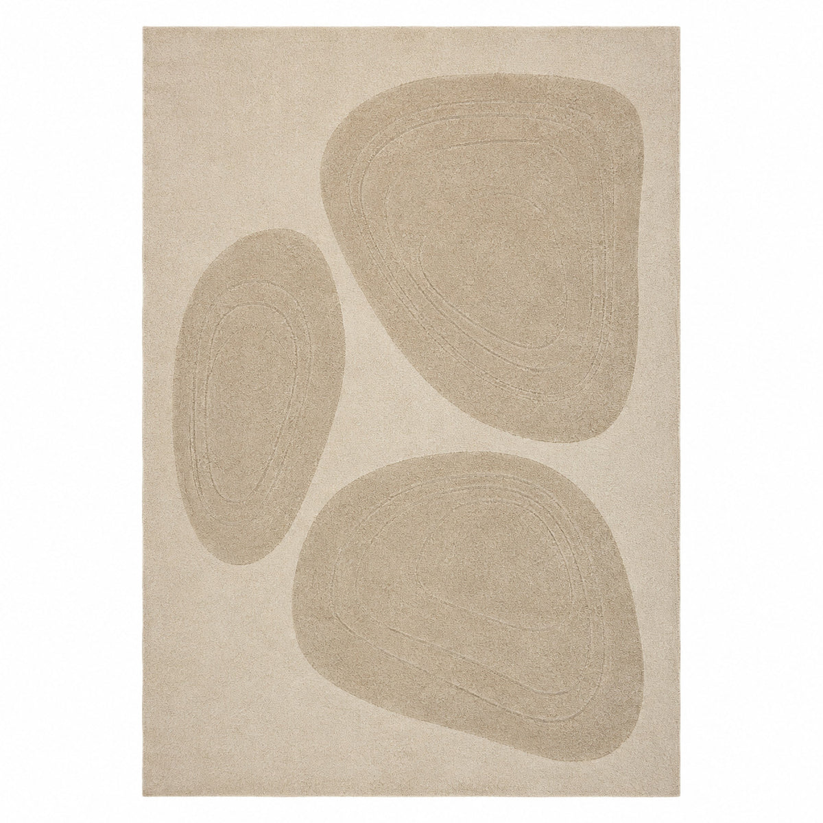 Minimalist Beige Abstract Pebble Rug – 160 x 230 cm