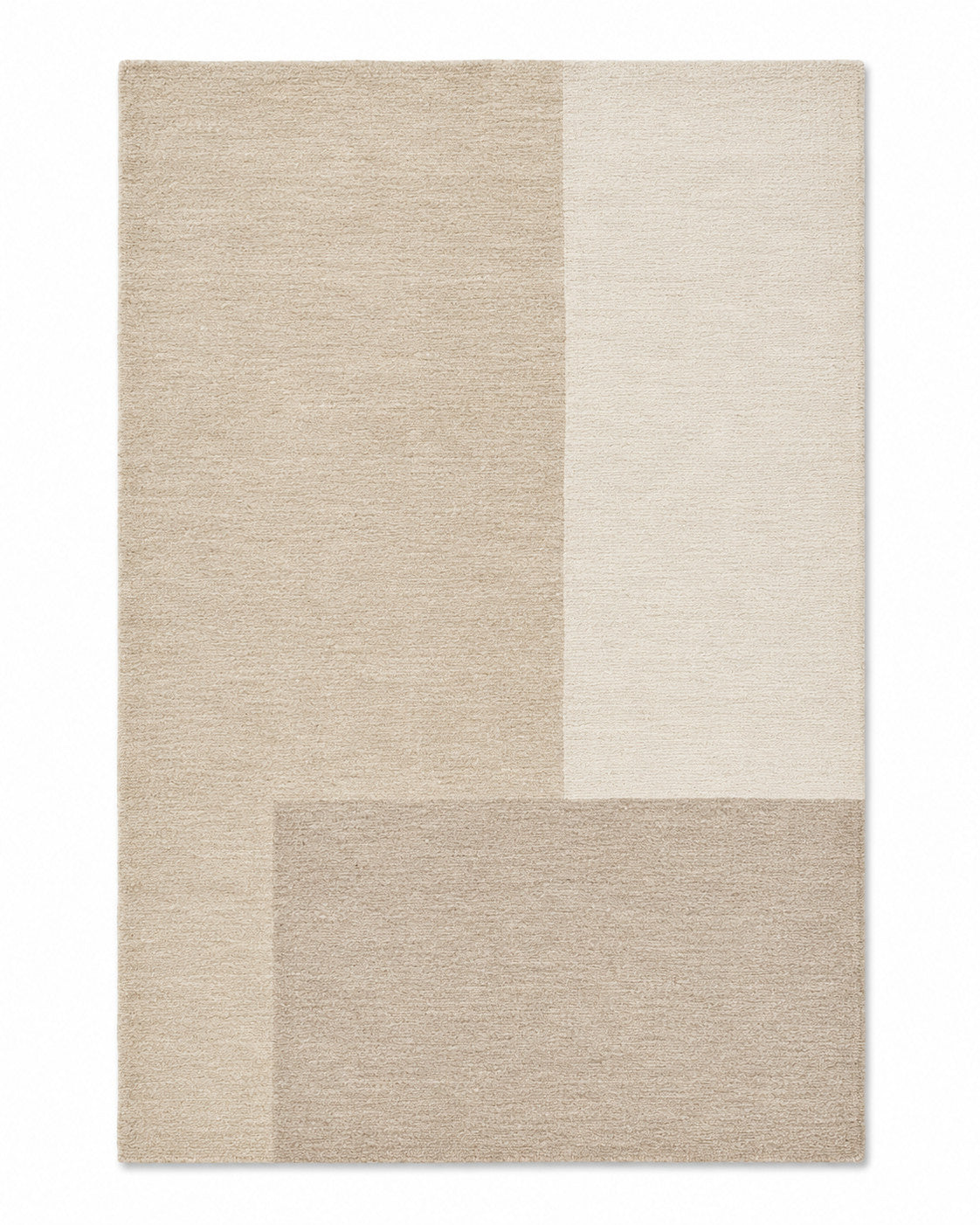 Minimalist Beige & Cream Geometric Textured Rug – 160 x 230 cm