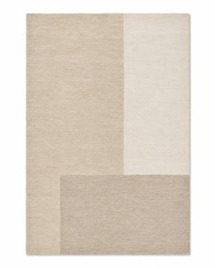 Minimalist Beige & Cream Geometric Textured Rug – 160 x 230 cm