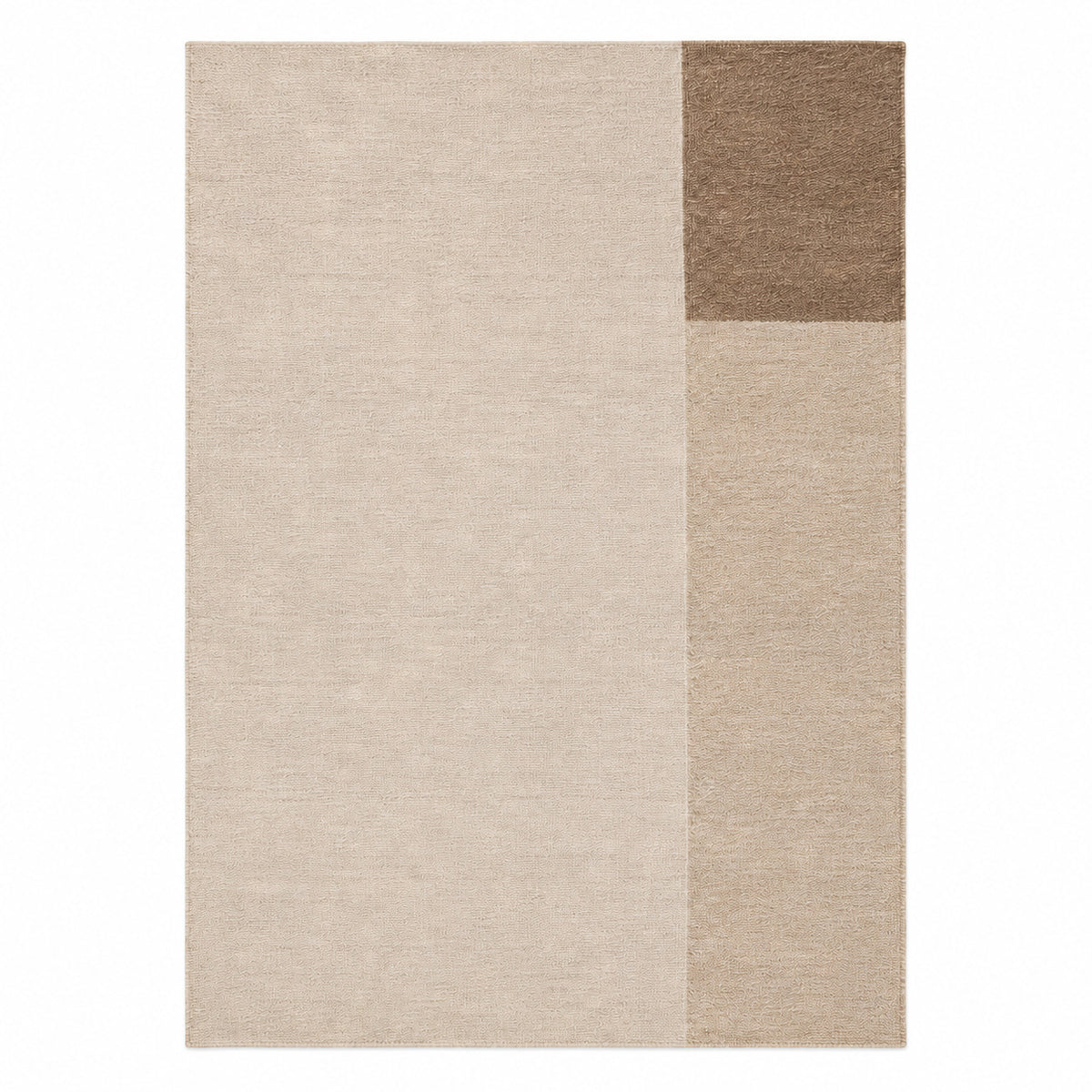 Minimalist Beige & Brown Geometric Area Rug – Modern Textured Rug, 160 x 230 cm