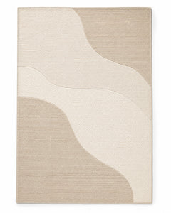 Minimalist Abstract Beige & Ivory Textured Area Rug – 160 x 230 cm