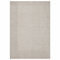 Minimalist Beige Linear Border Area Rug – 160 x 230 cm