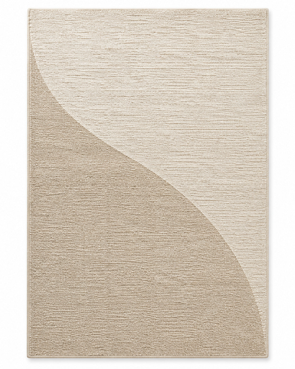 Minimalist Beige Abstract Curved Pattern Rug – 160 x 230 cm