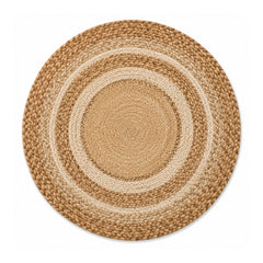 Artisan round jute rug with varied braids for wholesale and private label sourcing