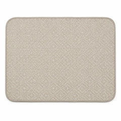 Beige and ivory diamond jacquard placemat with rounded corners, geometric woven dining table mat by Primeval
