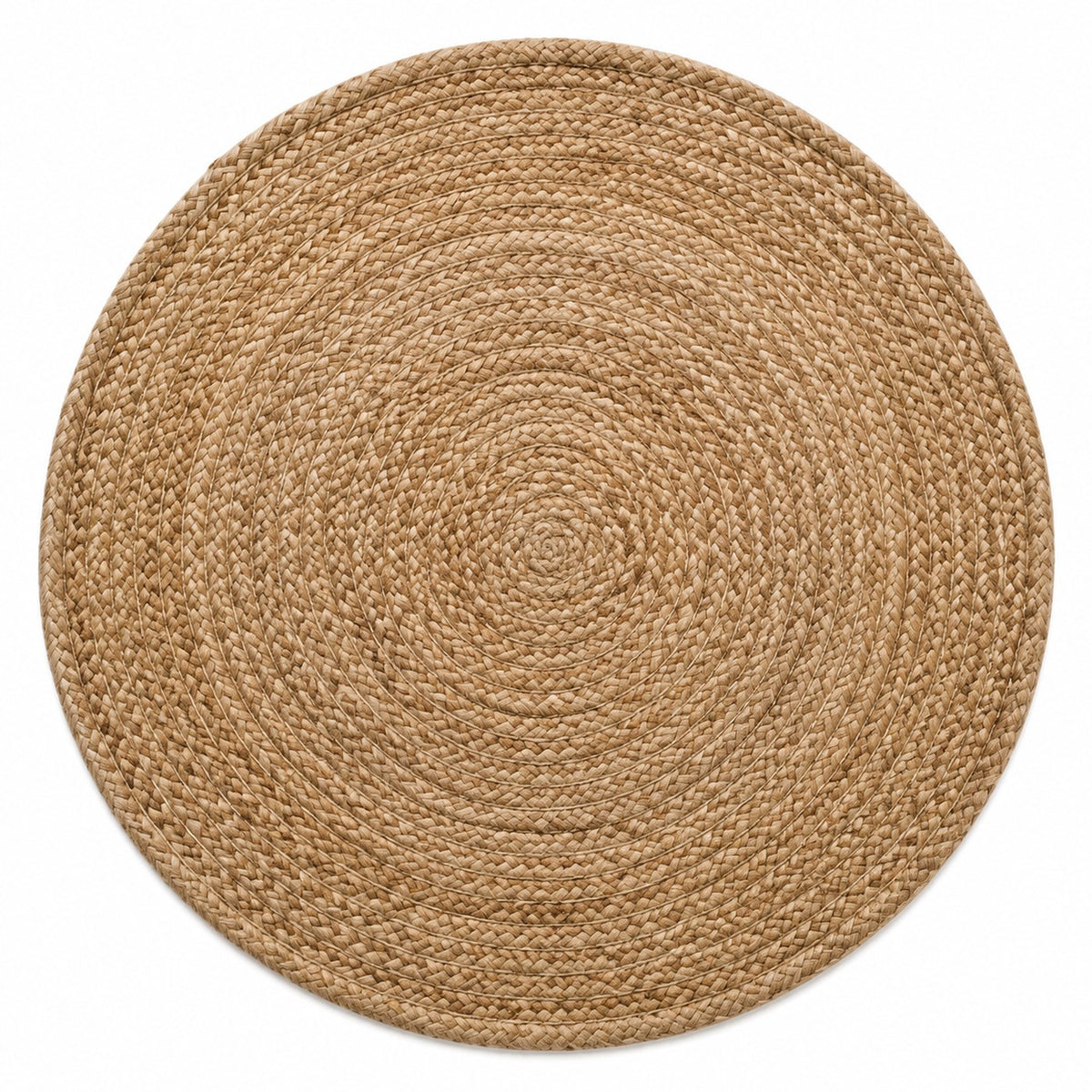 Chunky concentric braided round jute rug for wholesale home decor buyers