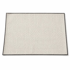 Ivory placemat with fine black micro-grid check and black edge border, modern dining table mat by Primeval