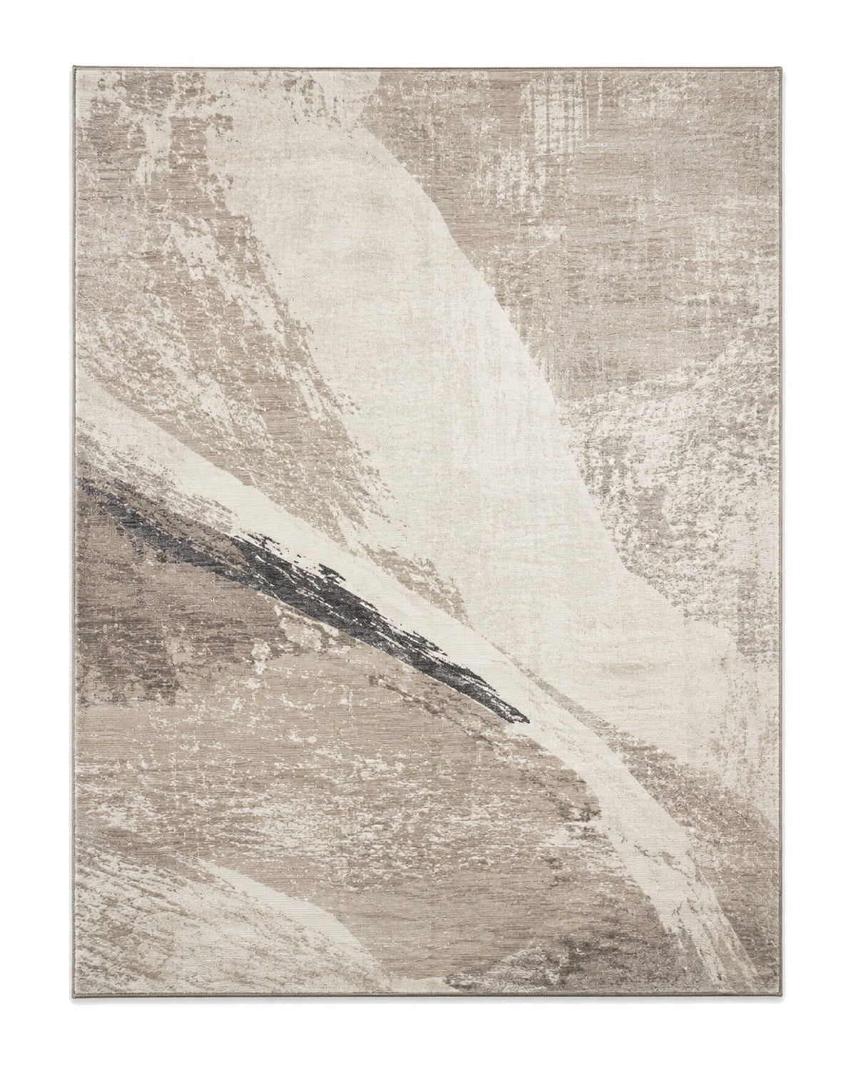Ivory taupe and charcoal luxury abstract area rug for wholesale sourcing from India