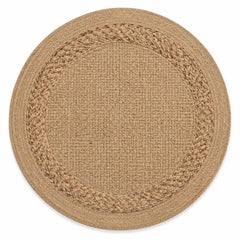 Layered natural jute round rug for wholesale and private label sourcing