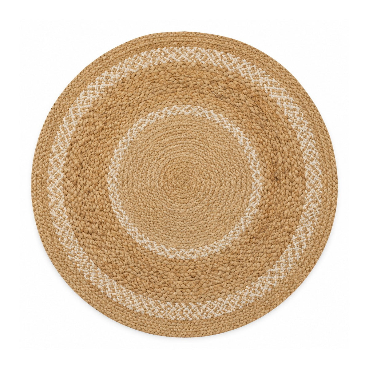 Natural concentric round jute rug for wholesale and private label buyers