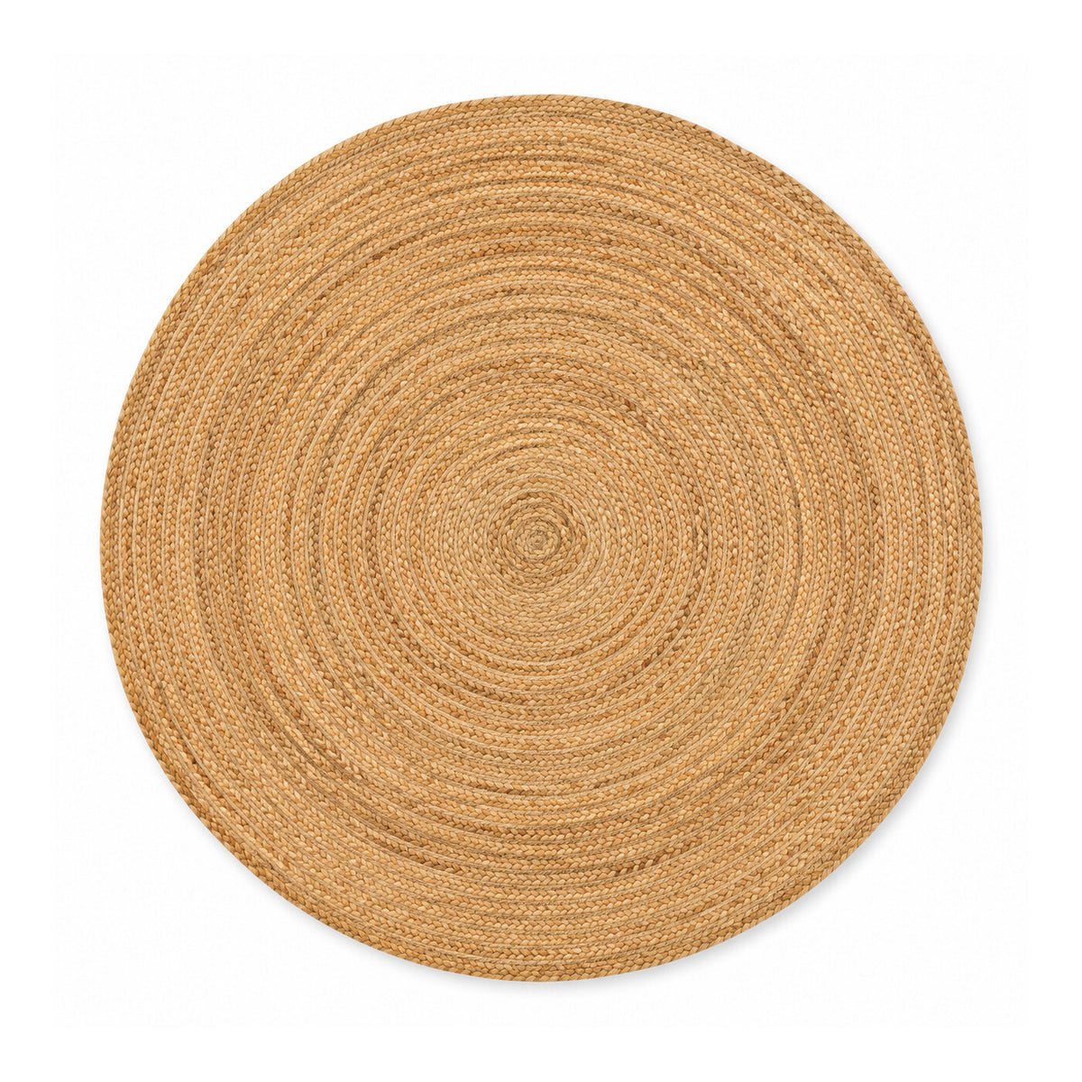 Natural handwoven braided round jute rug for wholesale home furnishing buyers