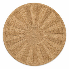 Natural honey jute sunburst round rug for wholesale and private label buyers