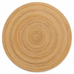 Natural sand and honey braided round jute rug for wholesale buyers