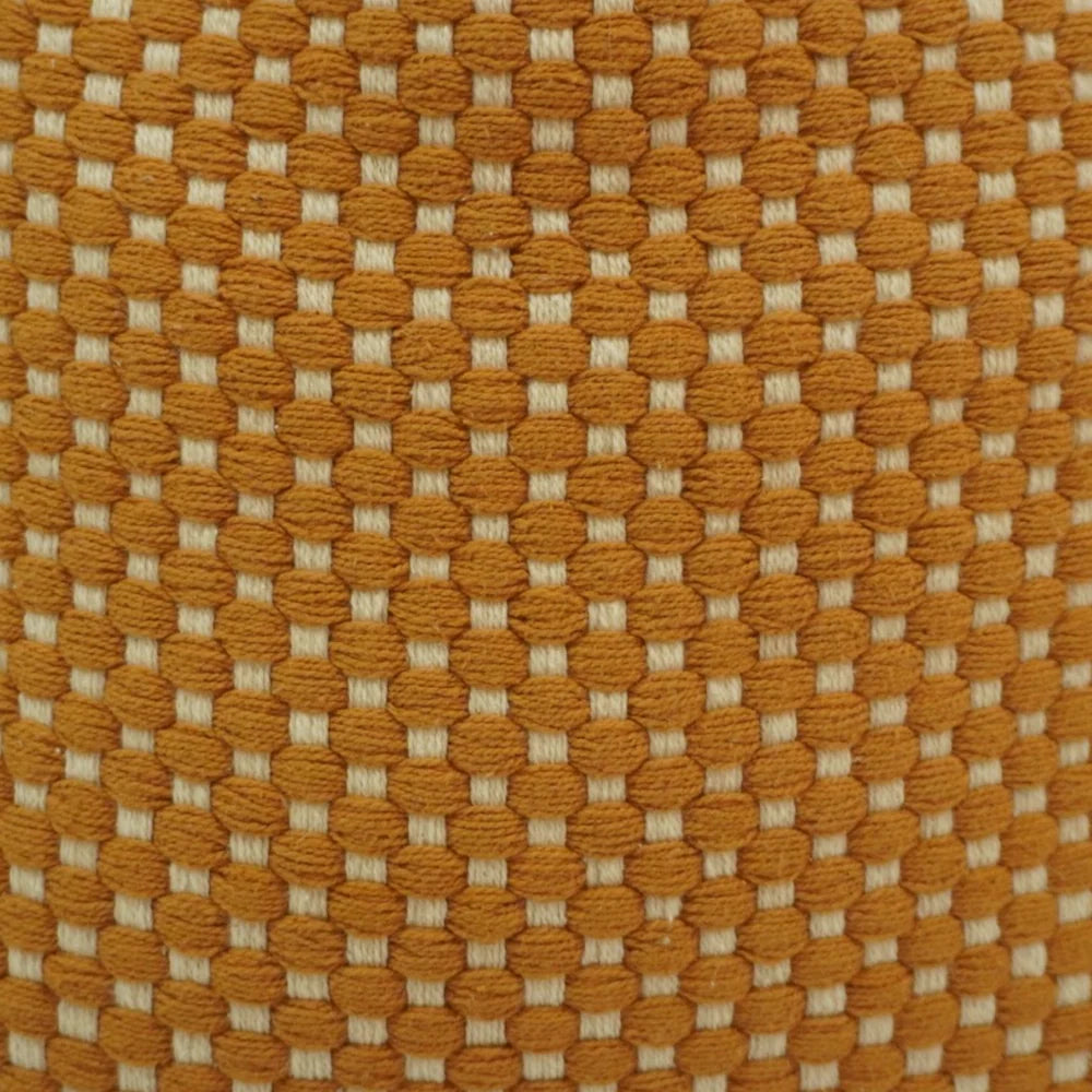 Mustard checkered handwoven cotton cushion cover 45x45 cm